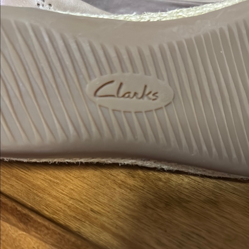 Clarks Tan Flats with Perforated Design and Comfort Sole - Picture 4 of 5